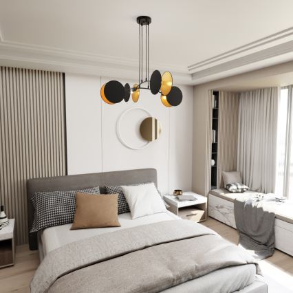Chandelier on a string MOTIF 4xE14/10W/230V black