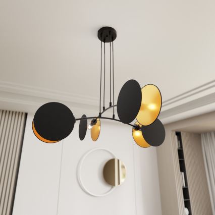 Chandelier on a string MOTIF 4xE14/10W/230V black