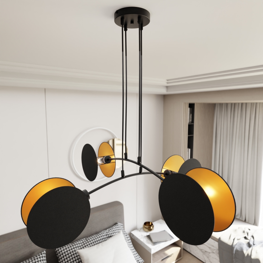 Chandelier on a string MOTIF 4xE14/10W/230V black