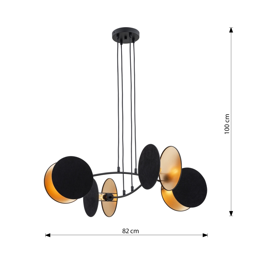 Chandelier on a string MOTIF 4xE14/10W/230V black