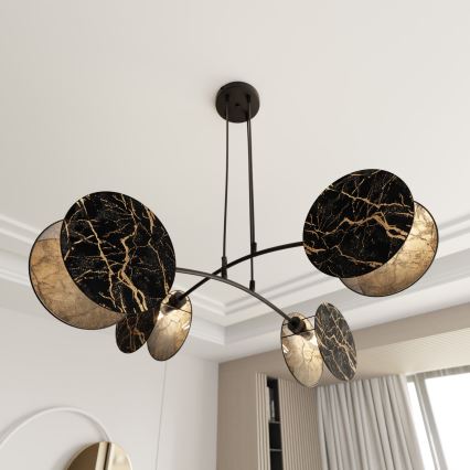 Chandelier on a string MOTIF 4xE27/15W/230V black/gold
