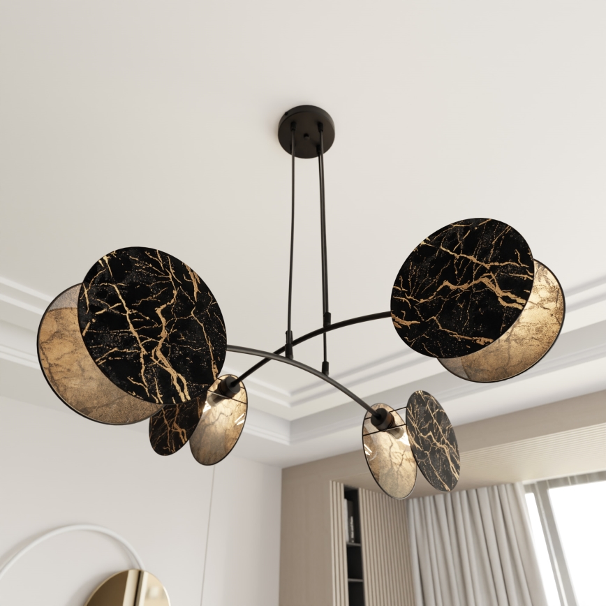 Chandelier on a string MOTIF 4xE27/15W/230V black/gold