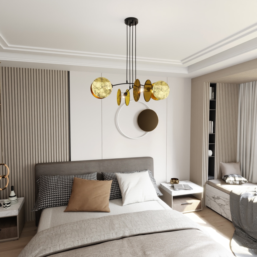 Chandelier on a string MOTIF 4xE27/15W/230V gold