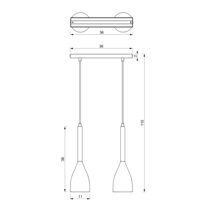 Chandelier on a string MUZA 2xE27/60W/230V