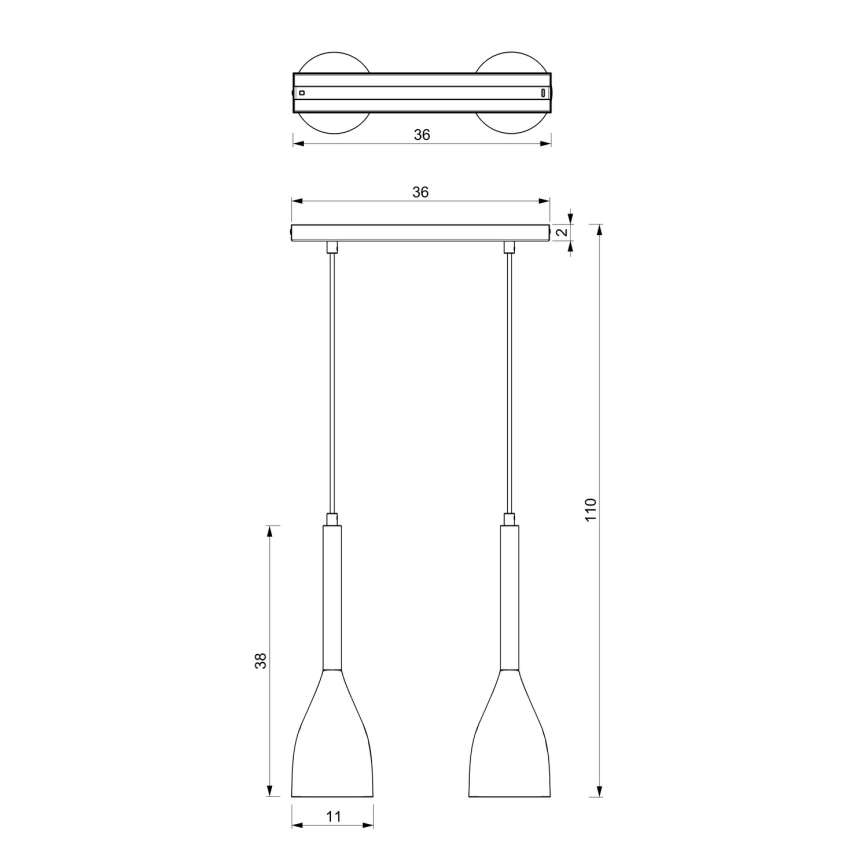 Chandelier on a string MUZA 2xE27/60W/230V