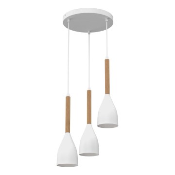 Chandelier on a string MUZA NEW 3xE27/60W/230V beech/white