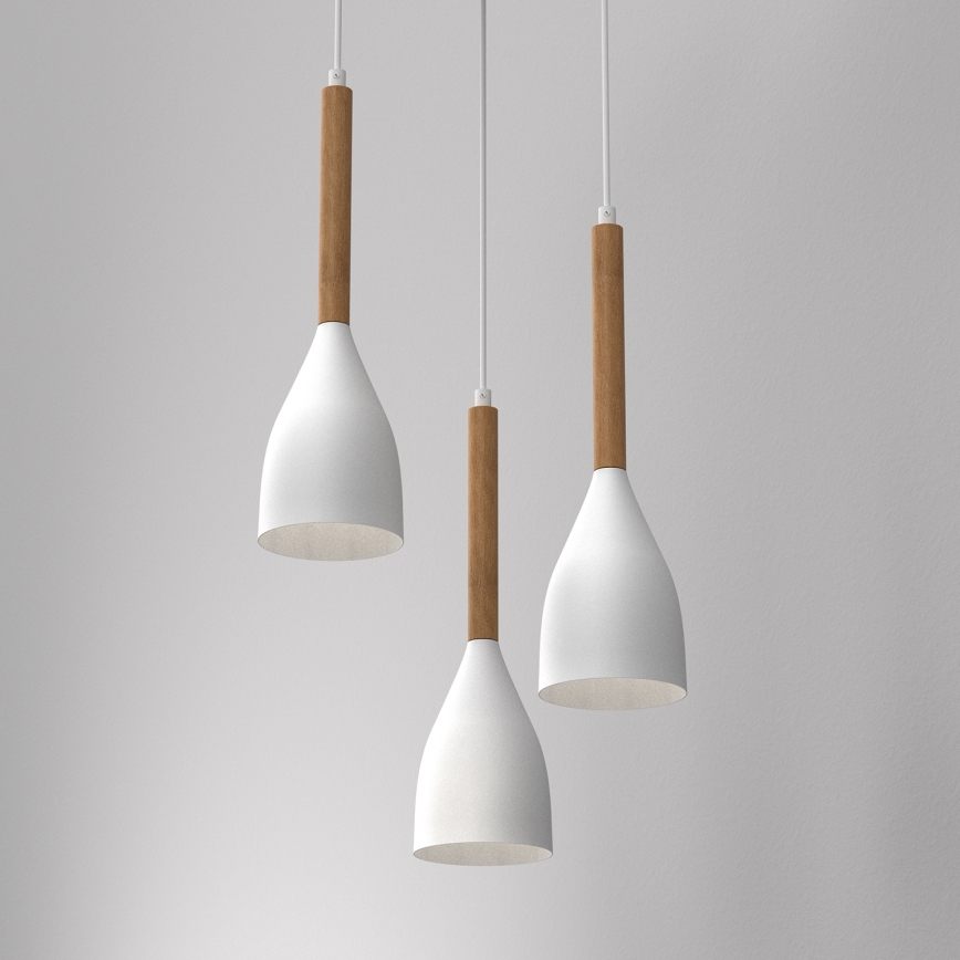 Chandelier on a string MUZA NEW 3xE27/60W/230V beech/white