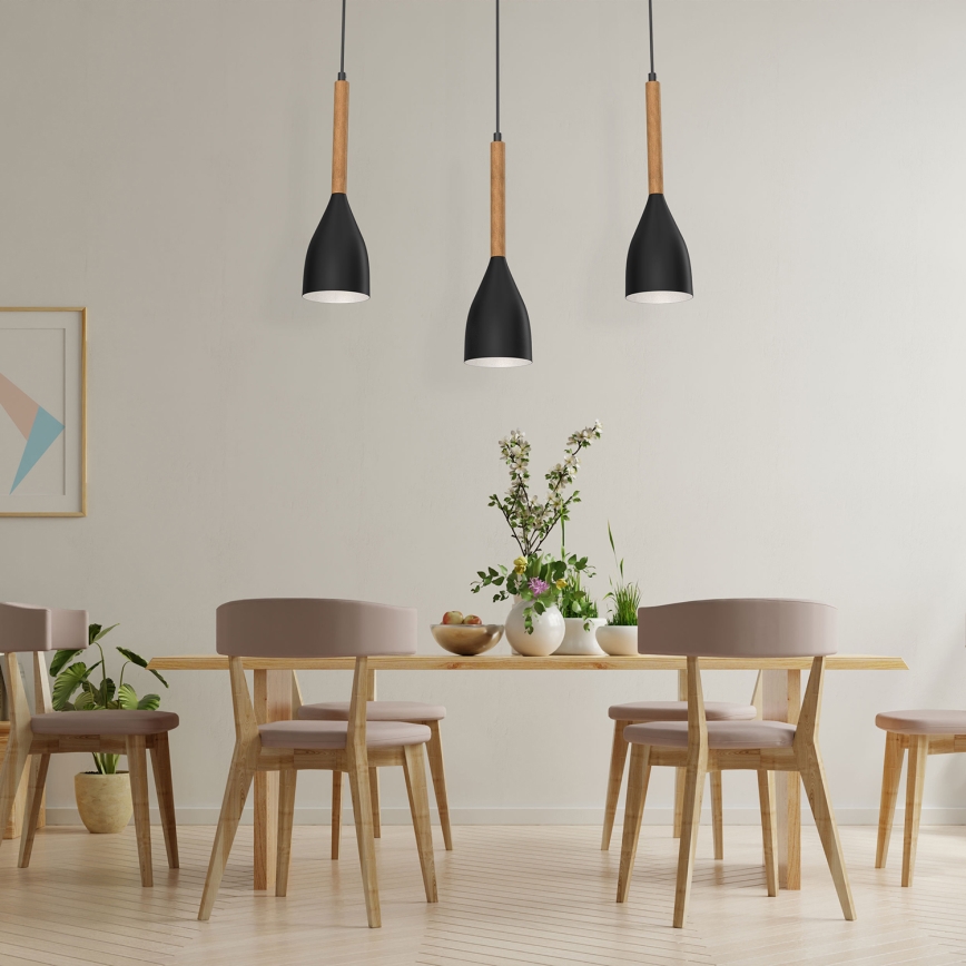 Chandelier on a string MUZA NEW 3xE27/60W/230V black