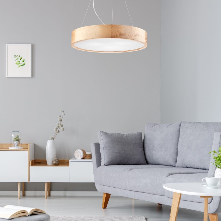 Chandelier on a string NATURAL 3xE27/60W/230V ø 47 cm pine - FSC certified