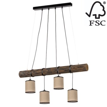 Chandelier on a string NEGRO 4xE27/25W/230V pine - FSC certified
