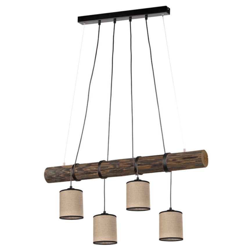 Chandelier on a string NEGRO 4xE27/25W/230V pine