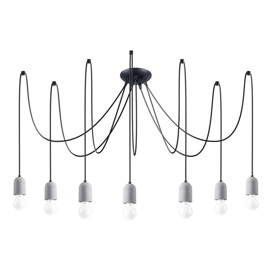 Chandelier on a string NESO 7xE27/15W/230V spider concrete
