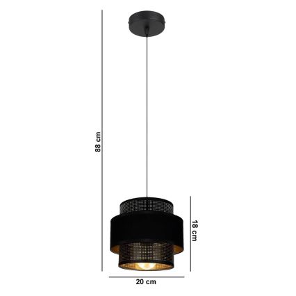 Chandelier on a string NESS 1xE27/60W/230V black
