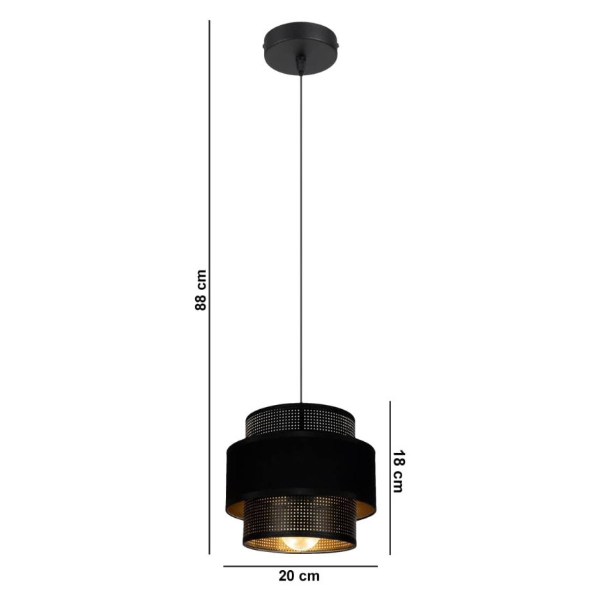 Chandelier on a string NESS 1xE27/60W/230V black