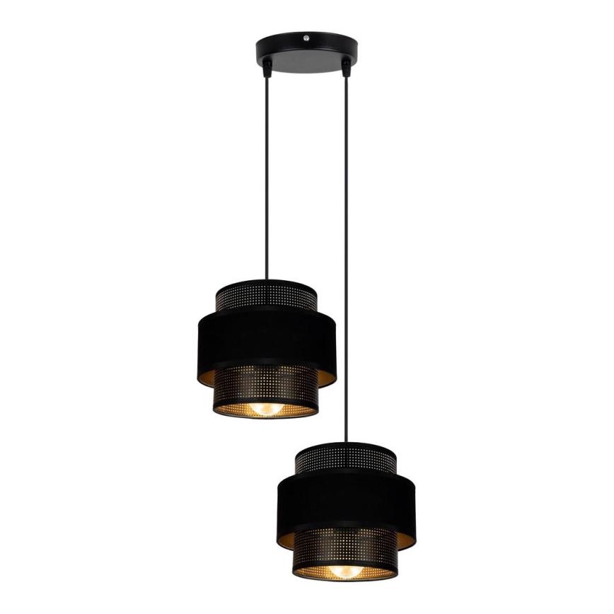 Chandelier on a string NESS 2xE27/60W/230V d. 30 cm black