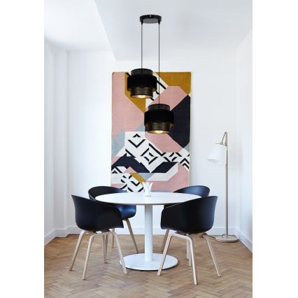 Chandelier on a string NESS 2xE27/60W/230V d. 30 cm black