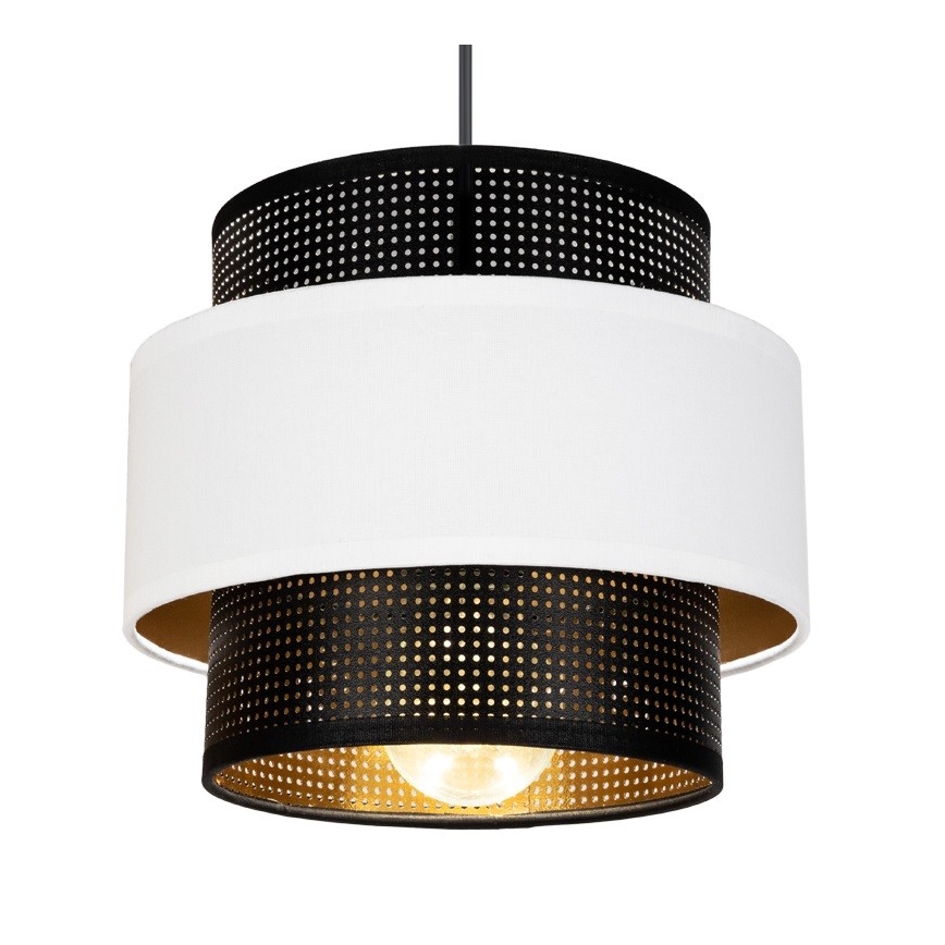 Chandelier on a string NESS 3xE27/60W/230V d. 45 cm black/white