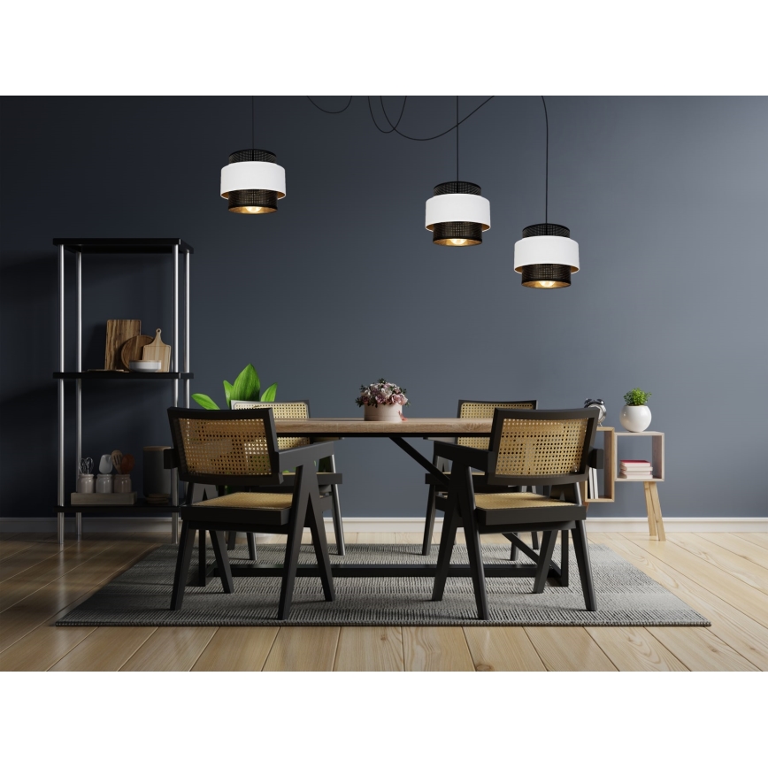 Chandelier on a string NESS 3xE27/60W/230V spider black/white