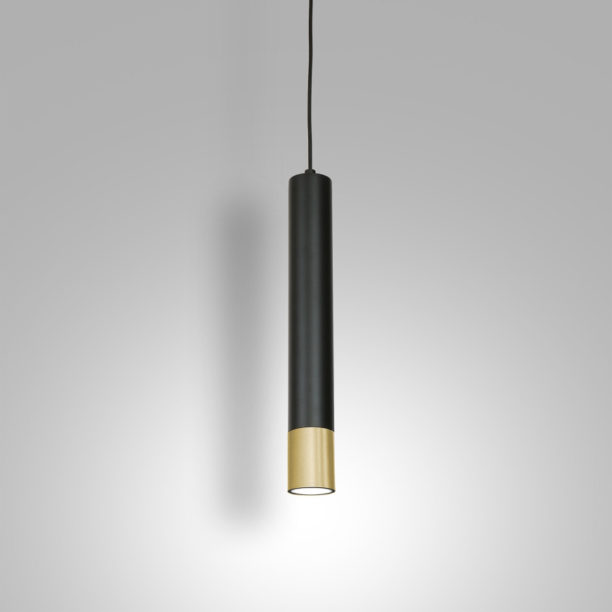 Chandelier on a string NEST 1xGU10/8W/230V black/golden