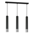 Chandelier on a string NEST 3xGU10/8W/230V black/shiny chrome
