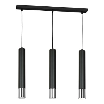 Chandelier on a string NEST 3xGU10/8W/230V black/shiny chrome