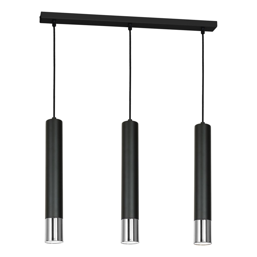 Chandelier on a string NEST 3xGU10/8W/230V black/shiny chrome