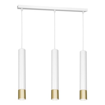 Chandelier on a string NEST 3xGU10/8W/230V white/golden
