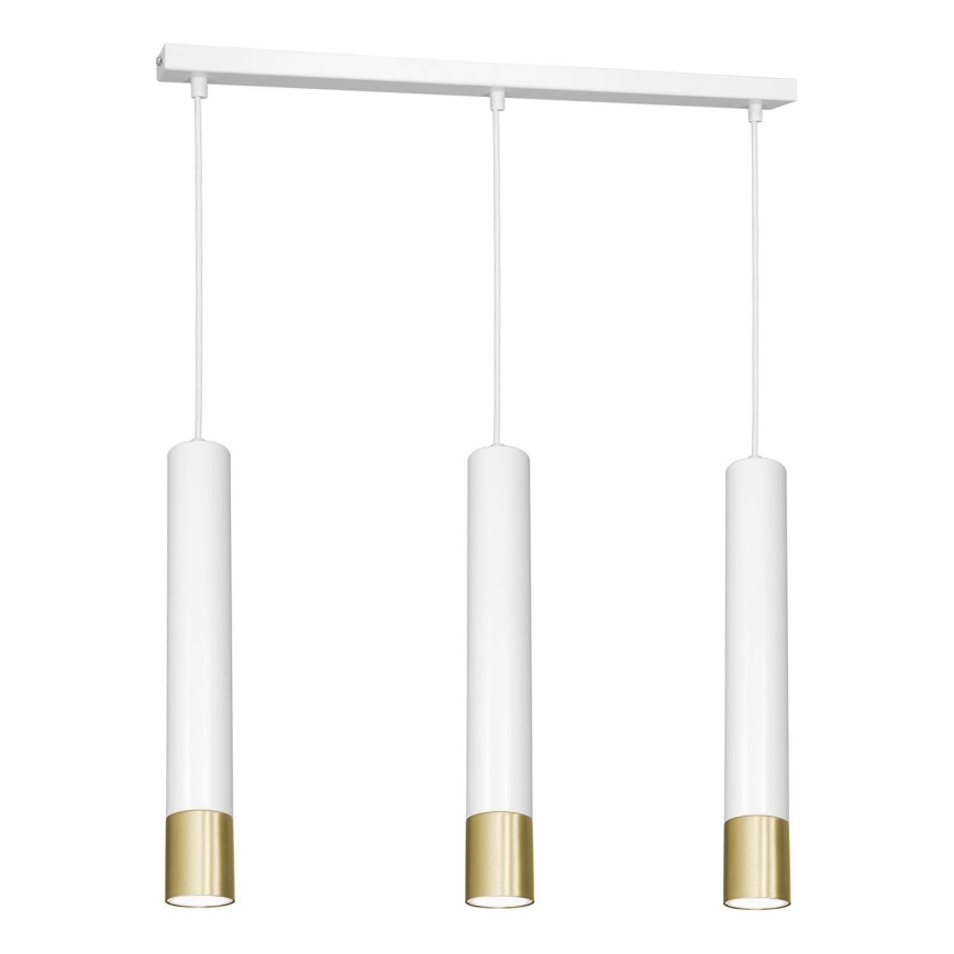 Chandelier on a string NEST 3xGU10/8W/230V white/golden