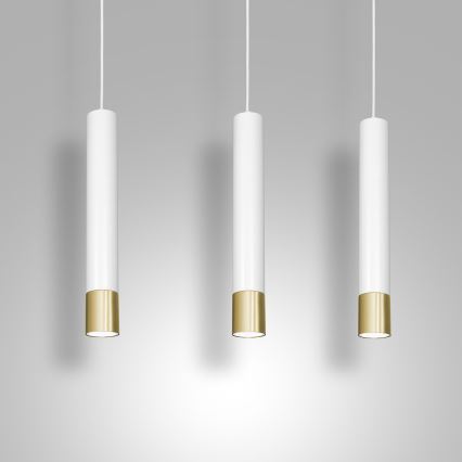 Chandelier on a string NEST 3xGU10/8W/230V white/golden