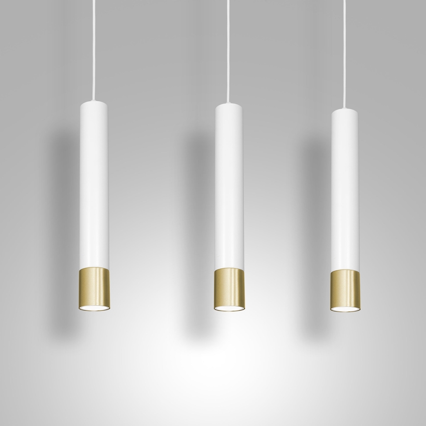 Chandelier on a string NEST 3xGU10/8W/230V white/golden