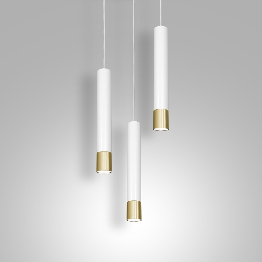 Chandelier on a string NEST 3xGU10/8W/230V white/golden round