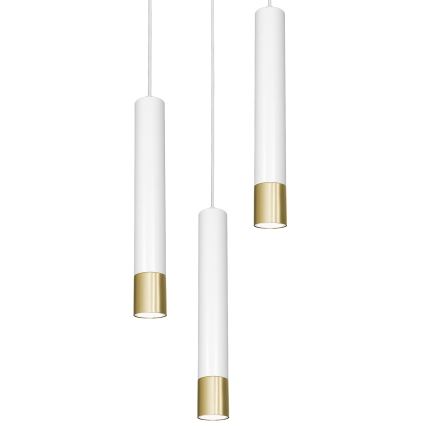 Chandelier on a string NEST 3xGU10/8W/230V white/golden round
