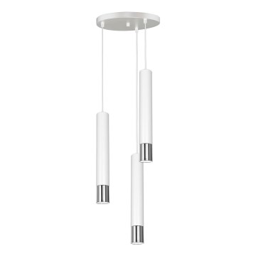 Chandelier on a string NEST 3xGU10/8W/230V white/shiny chrome