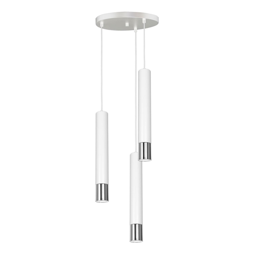 Chandelier on a string NEST 3xGU10/8W/230V white/shiny chrome