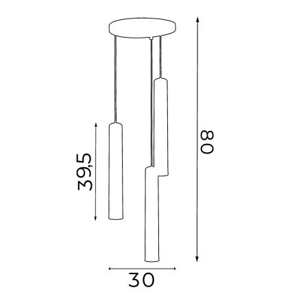 Chandelier on a string NEST 3xGU10/8W/230V white/shiny chrome