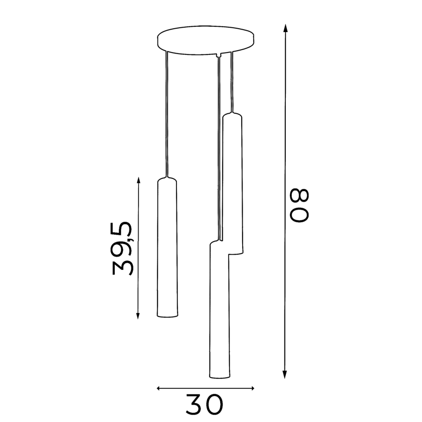 Chandelier on a string NEST 3xGU10/8W/230V white/shiny chrome