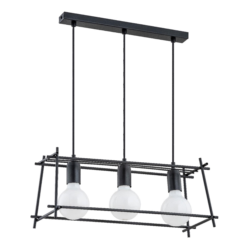 Chandelier on a string NETI 3xE27/15W/230V black