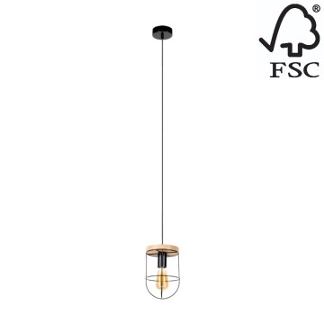 Chandelier on a string NETUNO 1xE27/60W/230V oak - FSC certified