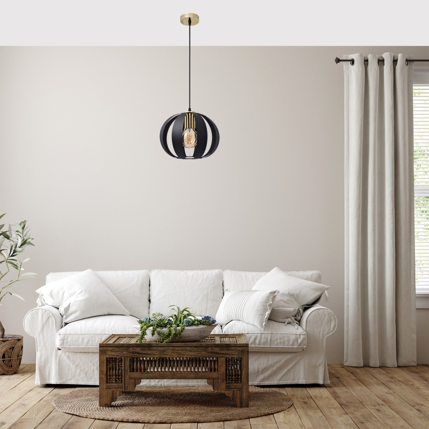 Chandelier on a string NEWTON 1xE27/15W/230V black/gold