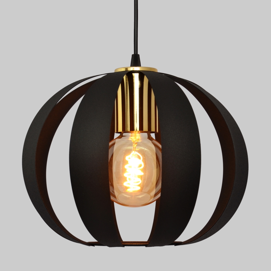 Chandelier on a string NEWTON 1xE27/15W/230V black/gold