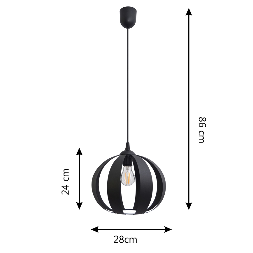 Chandelier on a string NEWTON 1xE27/15W/230V black