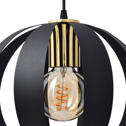 Chandelier on a string NEWTON 3xE27/15W/230V black/gold