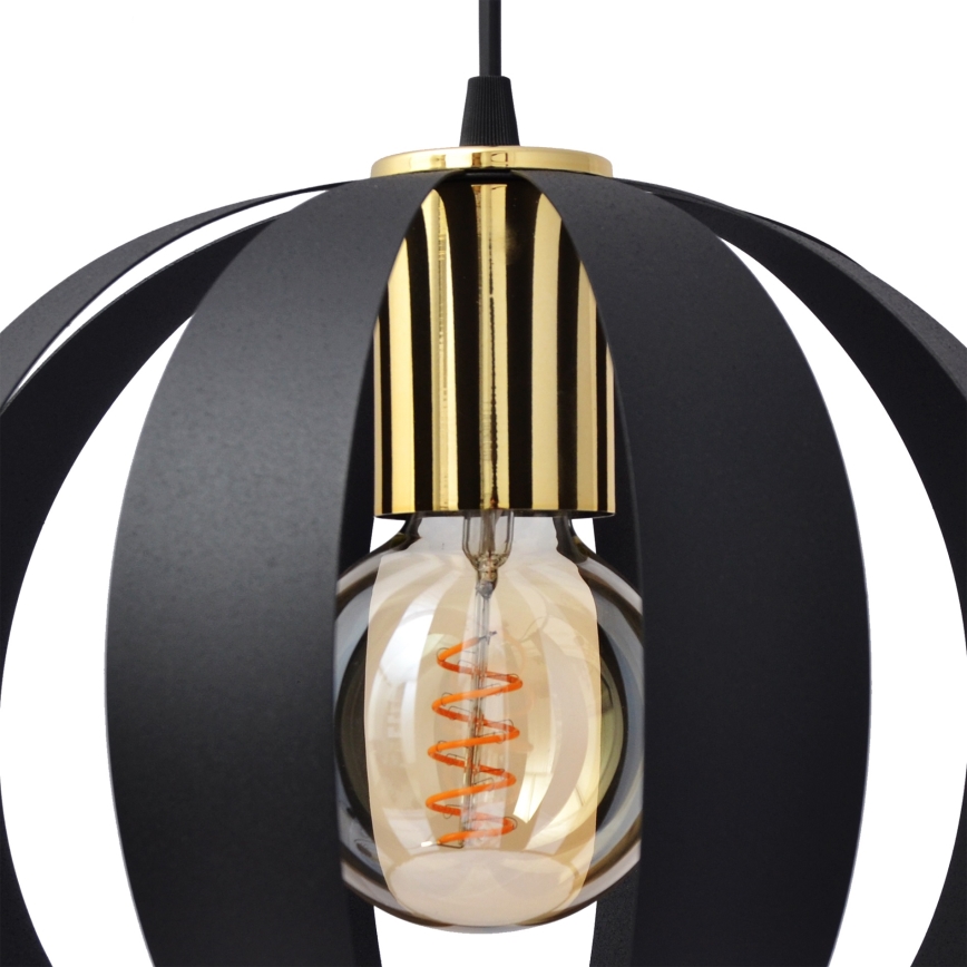 Chandelier on a string NEWTON 3xE27/15W/230V black/gold