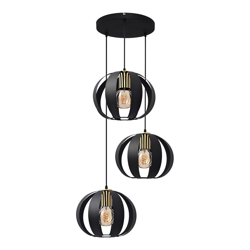 Chandelier on a string NEWTON 3xE27/15W/230V black