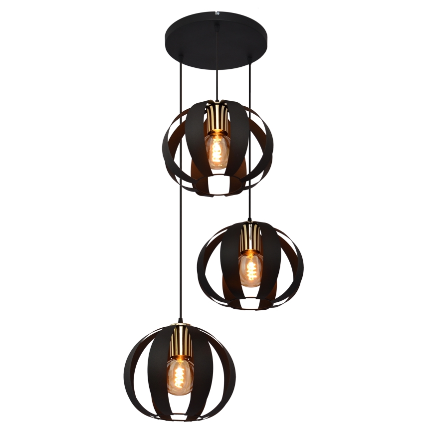 Chandelier on a string NEWTON 3xE27/15W/230V black