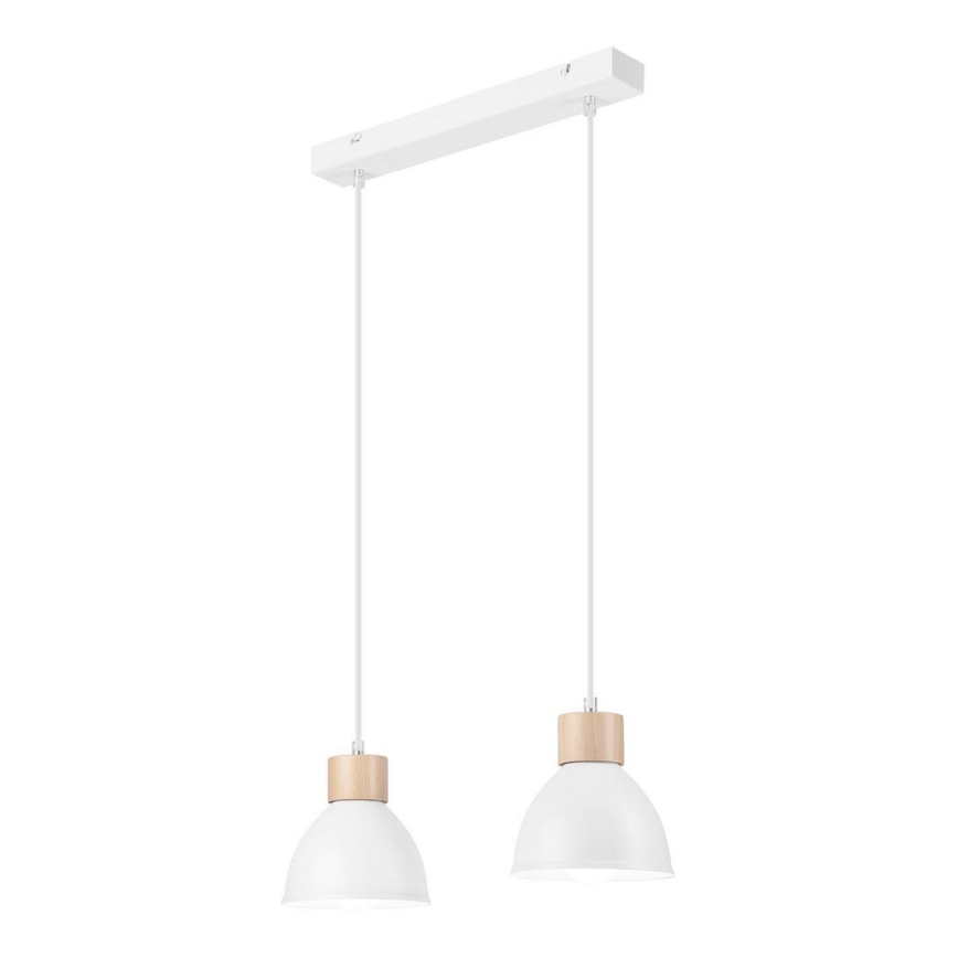 Chandelier on a string NICO 2xE27/60W/230V white/beech
