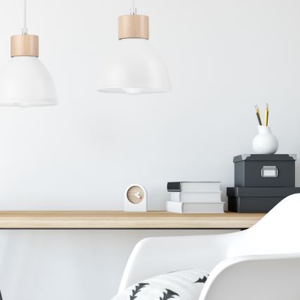 Chandelier on a string NICO 2xE27/60W/230V white/beech