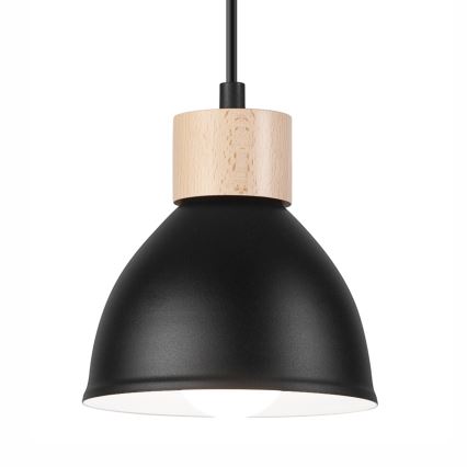 Chandelier on a string NICO 3xE27/60W/230V black/beech