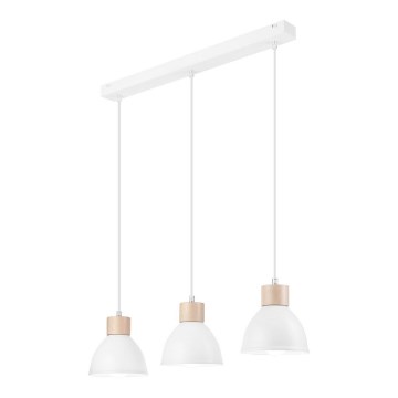 Chandelier on a string NICO 3xE27/60W/230V white/beech