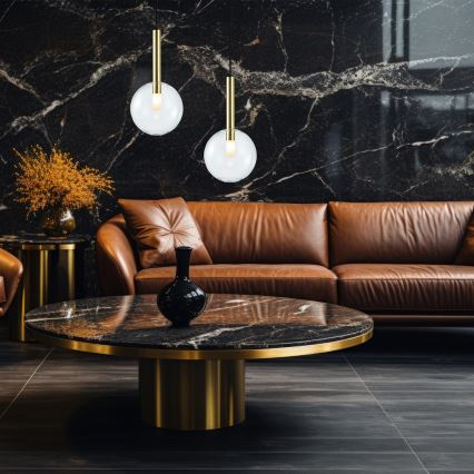 Chandelier on a string NIKO 1xG9/9W/230V d. 20 cm gold